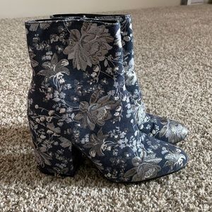 Merona Booties Denim Blue & Silver, Women’s Size 8